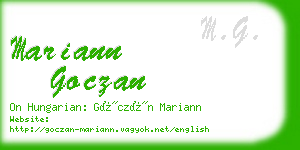 mariann goczan business card